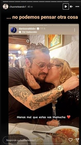 Daniel Osvaldo junto a su madre.