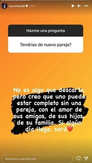 Tinelli sobre enamorarse.