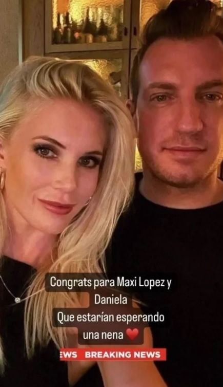 Maxi López y Daniela Christiansson.