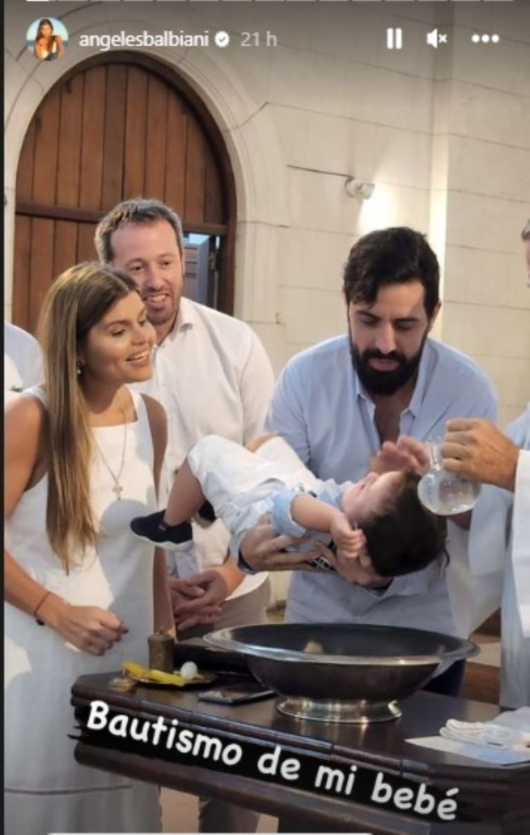 Bautismo hijo de Angie Balbiani