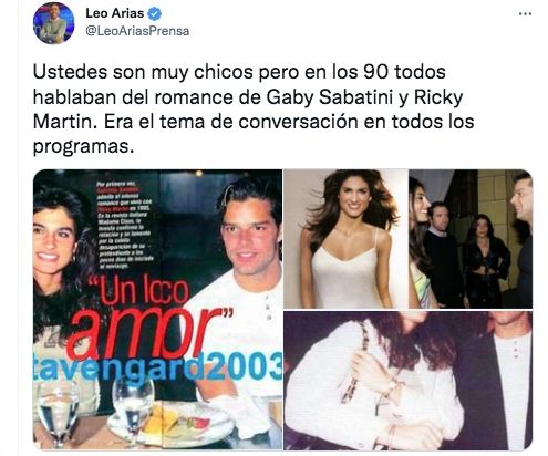 Un periodista argentino recordó el noviazgo de Sabatini y Ricky