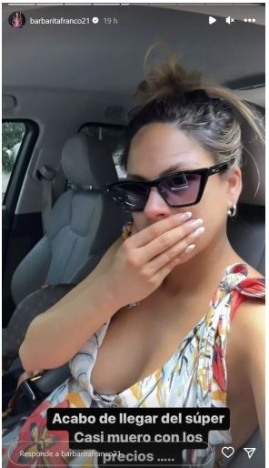 Barby Franco indignada con los precios