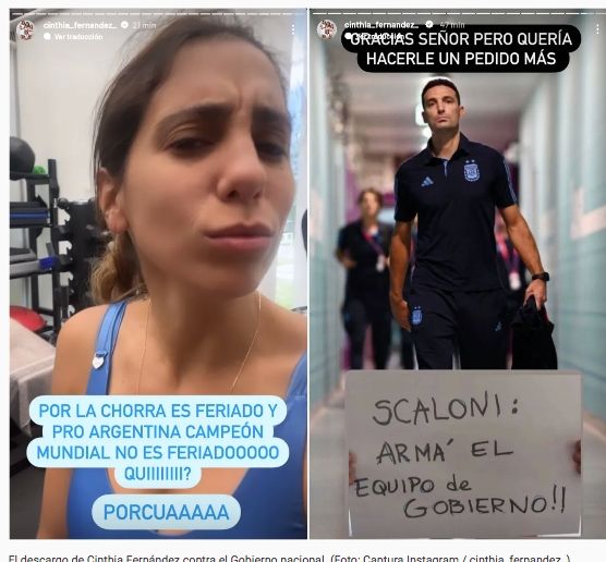 Cinthia Fernández criticó al gobierno