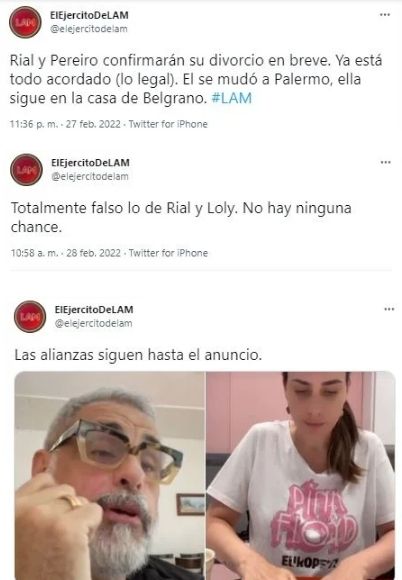 EL TUIT DE ANGEL DE BRITO SOBRE LA SEPARACION DE RIAL.