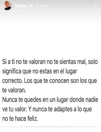 TAIANA DIJO LO SUYO EN REDES SOCIALES.