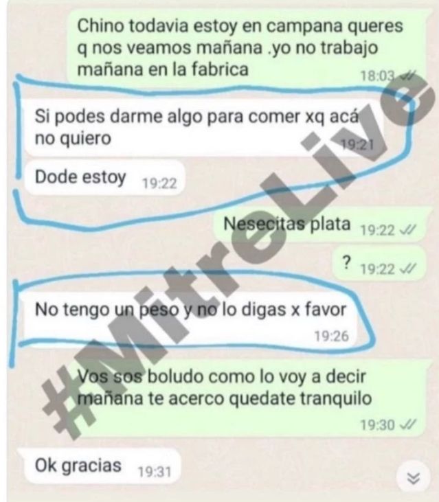 EL CHAT DE LA DISCORDIA ENTRE MARTINEZ Y SU FAMILIA.