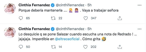 LOS MENSAJES DE CINTHIA CONTRA LUCIANA.