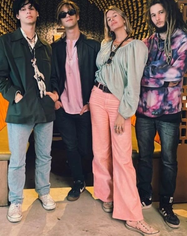 Dolores Barreiro y sus hijos.