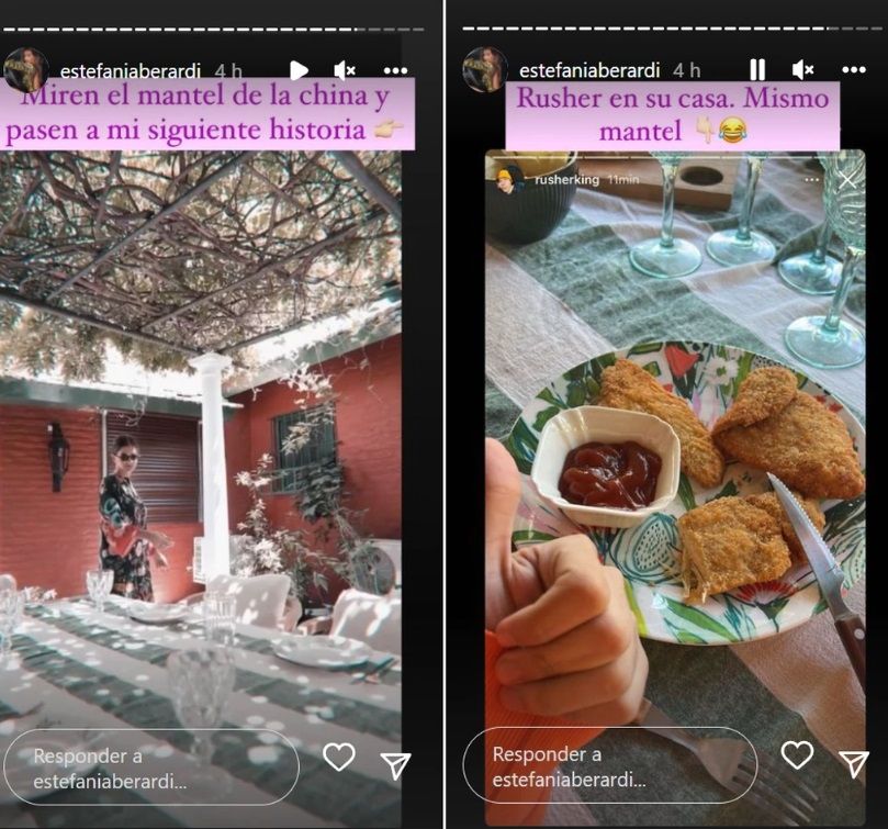 Historia de Instagram de Estefanía Berardi.