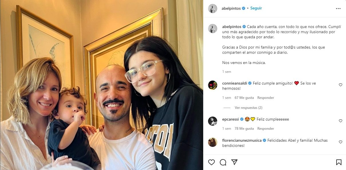 Abel Pintos y su familia.