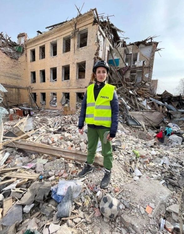 Carolina Amoroso, en Ucrania.