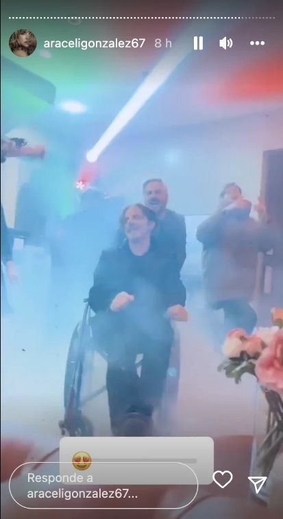 Fabián Mazzei en el cumpleaños de Araceli González.