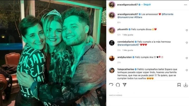 Araceli González y sus hijos.