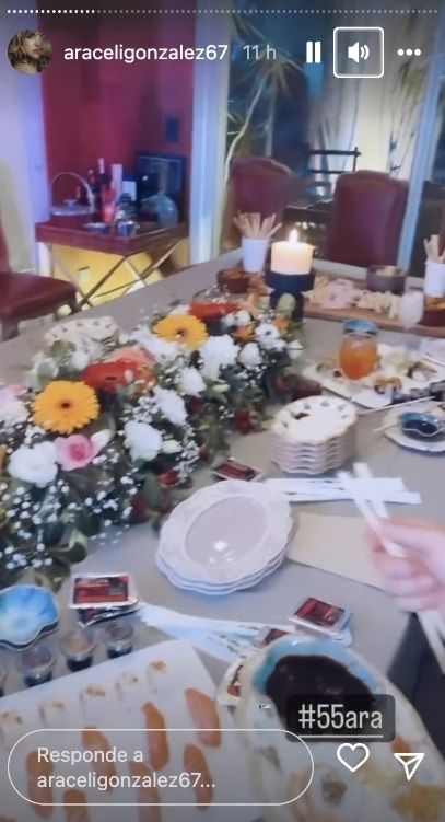 Menú del cumpleaños de Araceli González.