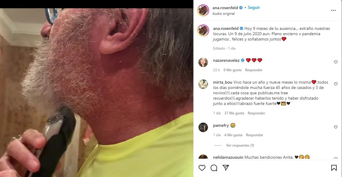 Posteo de Ana Rosenfeld.