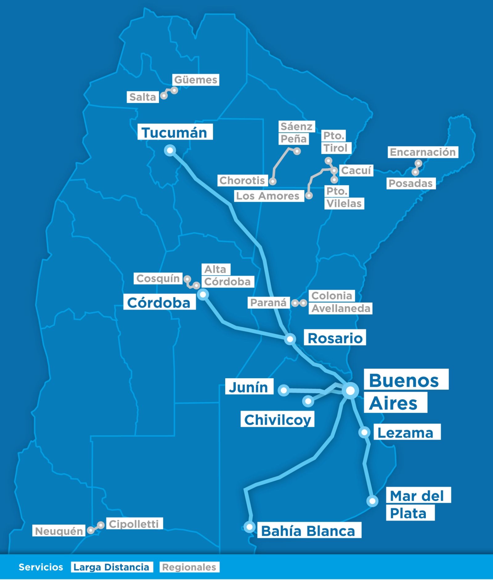 Mapa de Trenes Argentinos