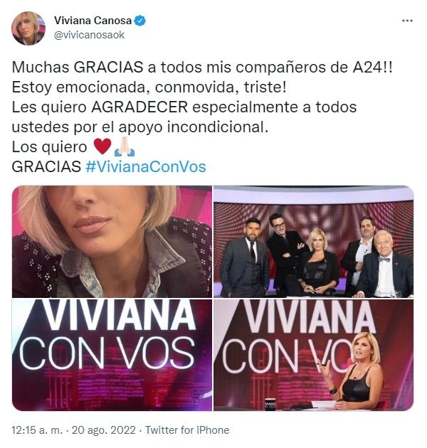 Mensaje Viviana Canosa.