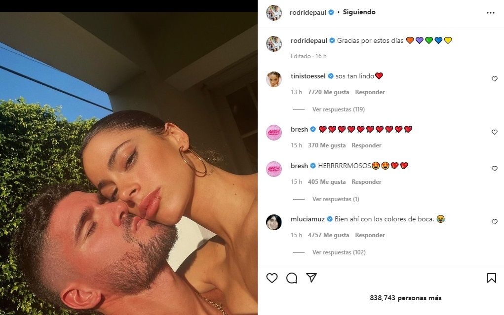 Rodrigo de Paul y Tini Stoessel.