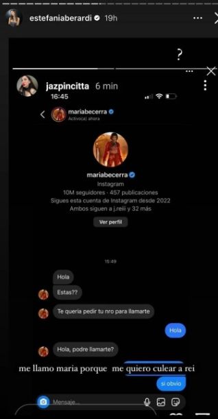 María Becerra a Jazpincita.