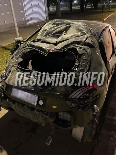 Así quedó el auto de Marto Rojas.