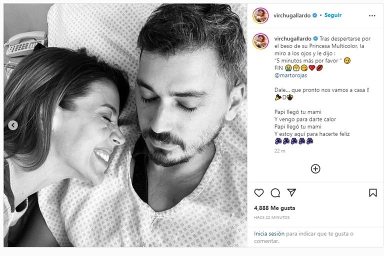 Virginia Gallardo le dedicó un posteo a Marto Rojas.