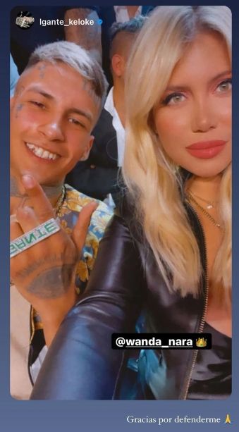 L- Gante junto a Wanda Nara.