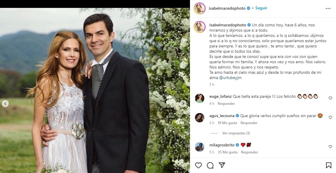 Posteo de Isabel Macedo.