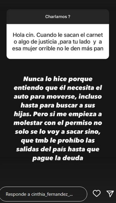 Cinthia Fernández sobre Defederico