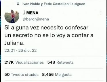 Barón picanteó a Juliana