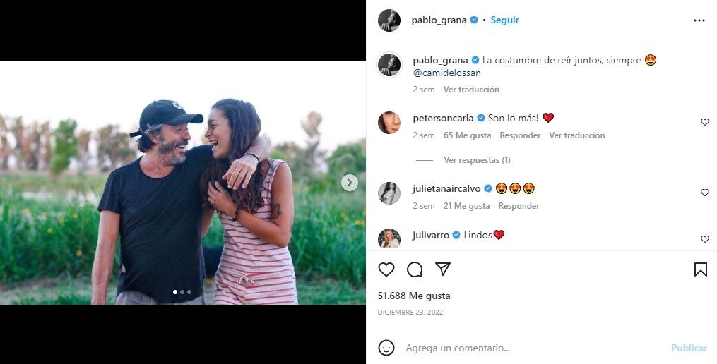 Pablo Granados junto a Camila de los Santos. (Foto: Instagram)