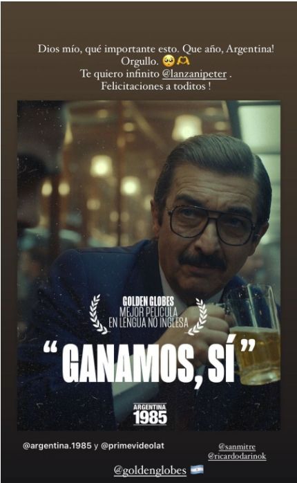 La China Suárez felicitó a Peter Lanzani