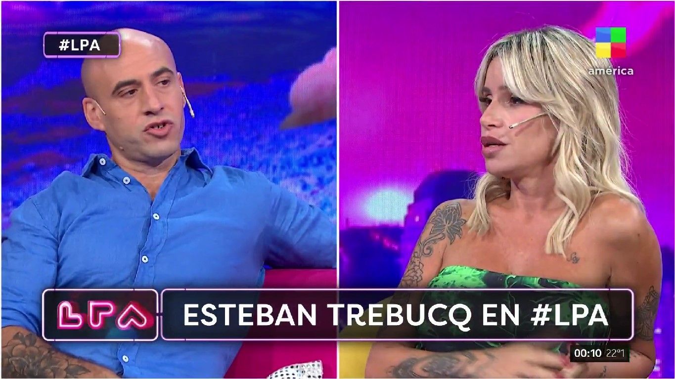Esteban Trebucq con Flor Peña. (Foto: Captura América TV)
