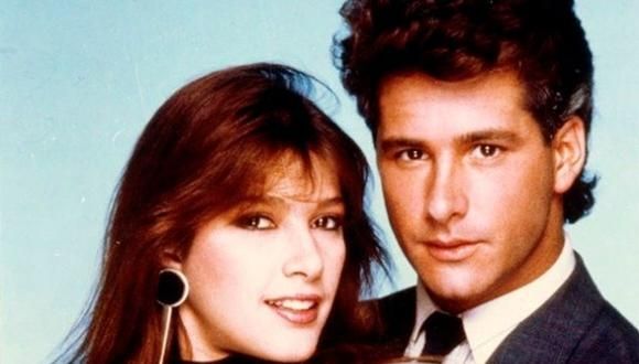 Fernando Carrillo y Catherine Fulop, en la década del 90.