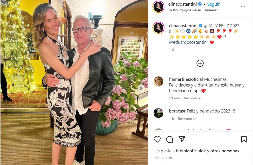 Elina Fernández y Eduardo Costantini. (Foto: Instagram)