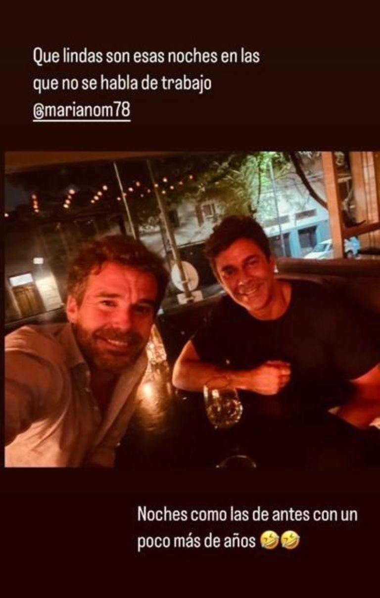 Historia de Instagram de Nicolás Cabré con Mariano Martínez.