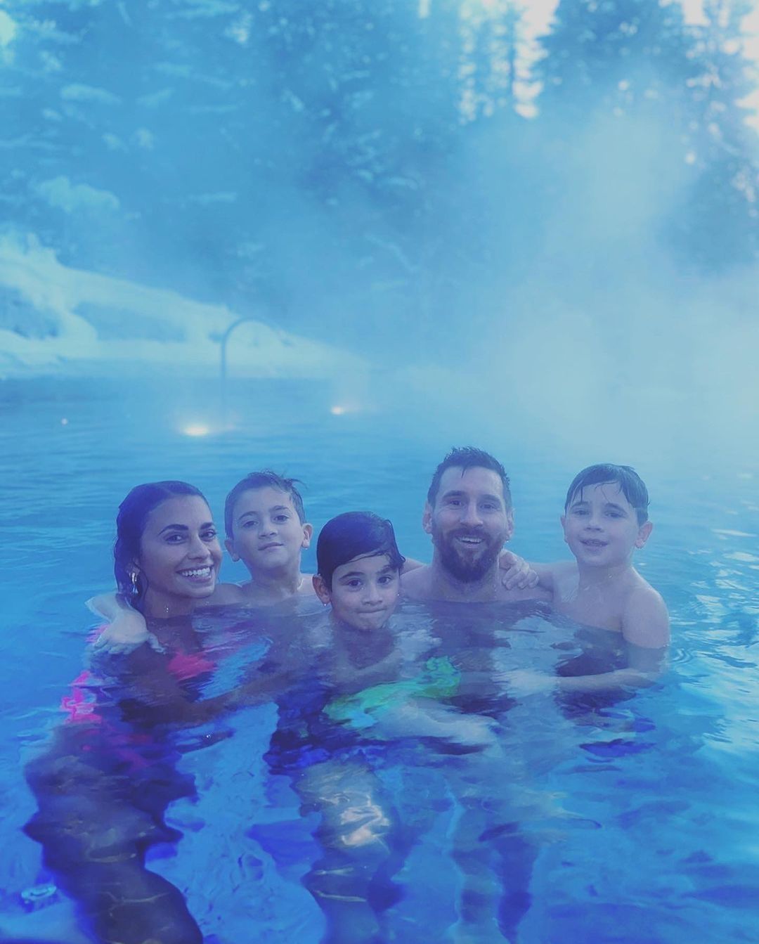 Leo Messi, Antonela y su familia.