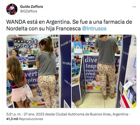 El posteo de Záffora sobre Wanda