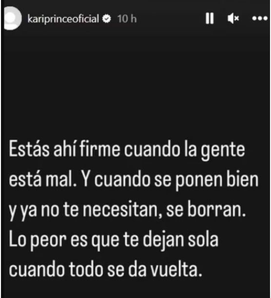 Karina contó sus padecimientos