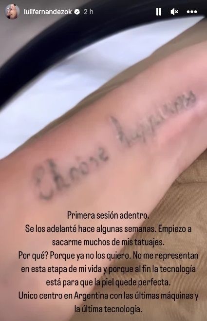Tatuajes de Luli Fernández. 