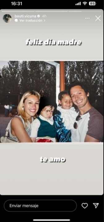 El posteo de Bautista Vicuña. 