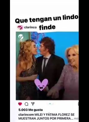 La publicación de Fátima Florez. 