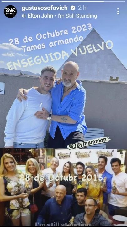 Publicación de Gustavo Sofovich. 