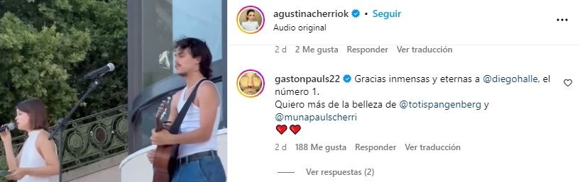 Comentario de Gastón Pauls. 