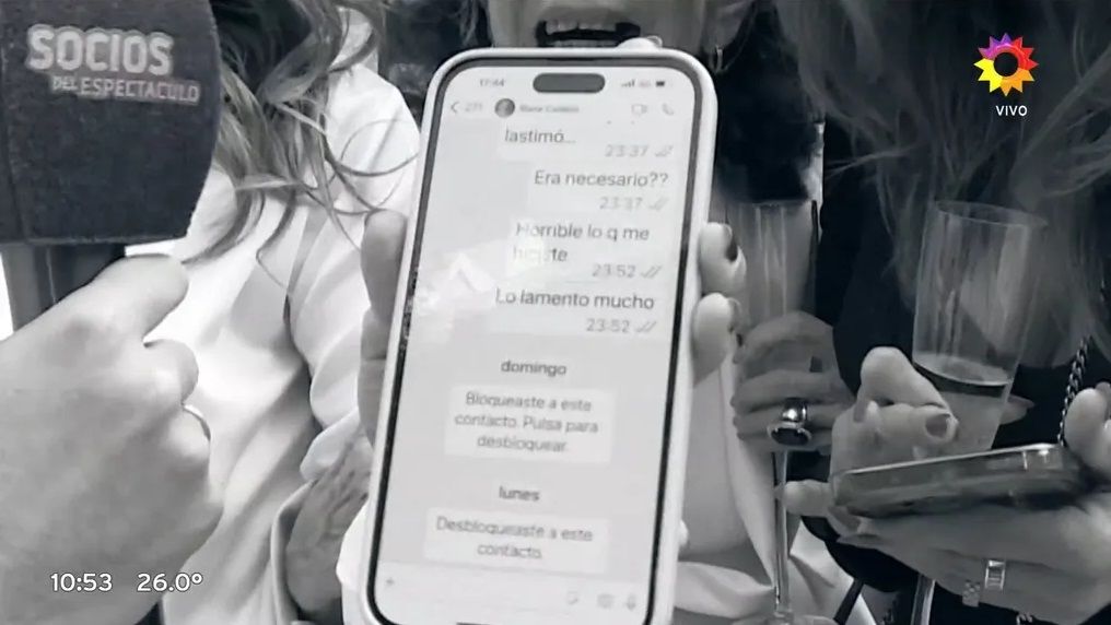 Mensaje de Marina Calabró a Iliana. 