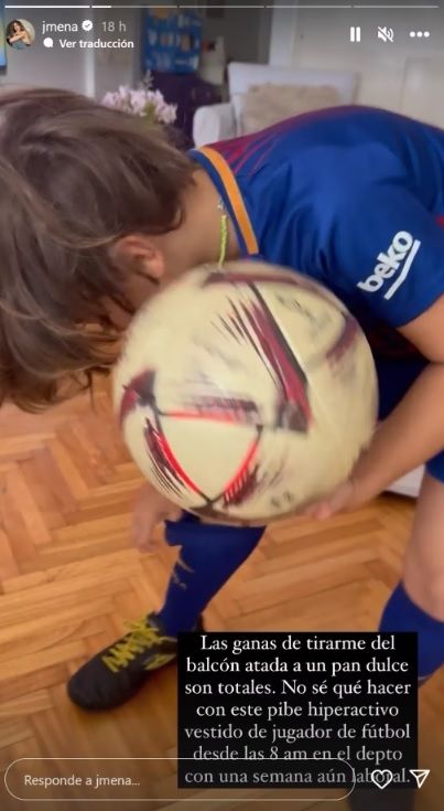 Momo, el hijo de Jimena Barón. 