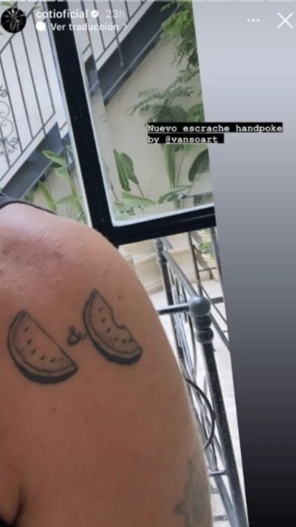 El tatuaje de Coti Sorokin para Cande Tinelli.