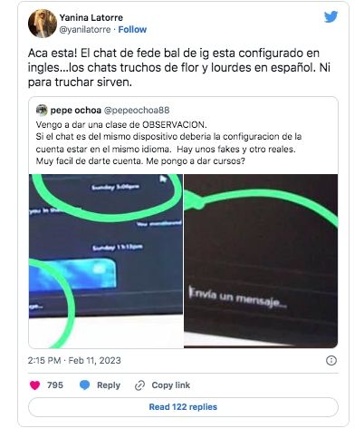 Latorre aseveró que los chats son falsos