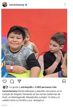 Ventura contó como la pasó en el cumple de Dieguito