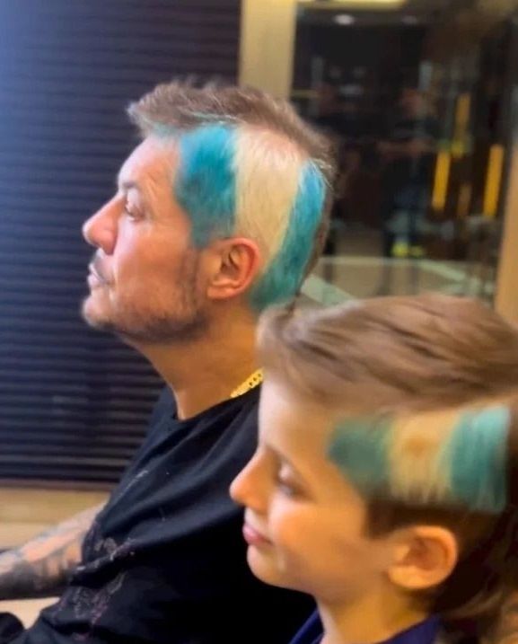 Marcelo Tinelli y su hijo Lolo.