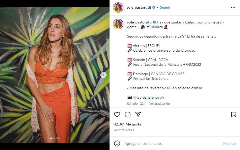 Soledad Pastorutti y su nuevo look. (Foto: Instagram).